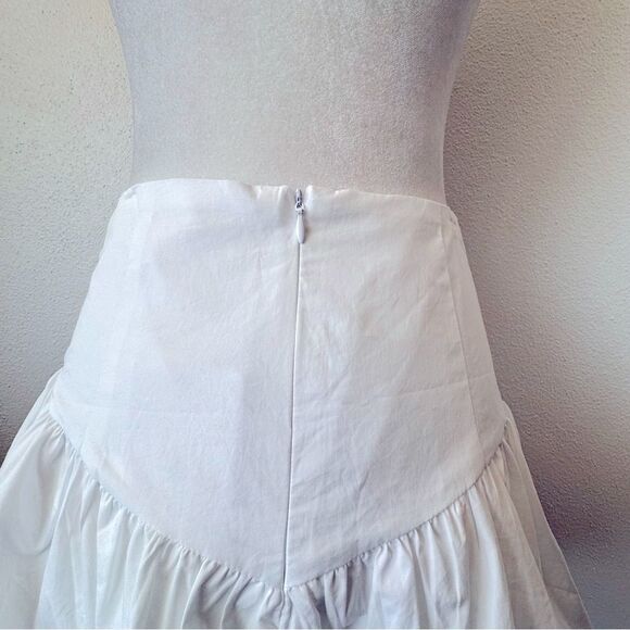 Commense White Skirt Bubble Hem 100% Cotton Boho SZ S NEW - Picture 6 of 10
